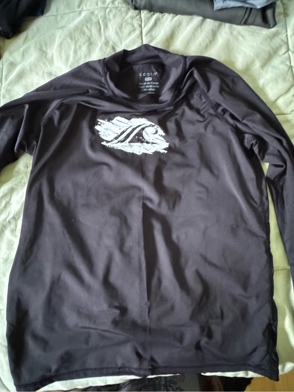 Boy’s Black Rash Guard Swim Shirt - Long Sleeve